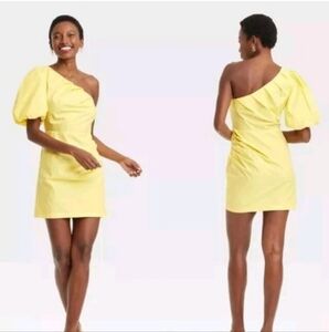 🌟 Women's One Shoulder Mini A-Line Dress - A New Day Sz 8